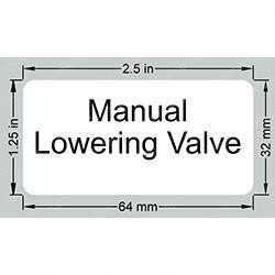 52617: Aftermarket Genie Decal Manual Lowering Valve