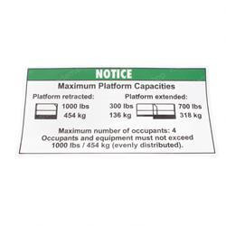 52682: Aftermarket Genie Decal Notice Max Cap 1000/300