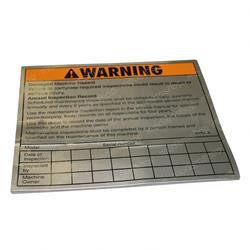 52865: Aftermarket Genie Decal - Annual Inspect Record