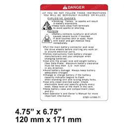 57831-U1090-71: Aftermarket Toyota Decal - Indicator Battery