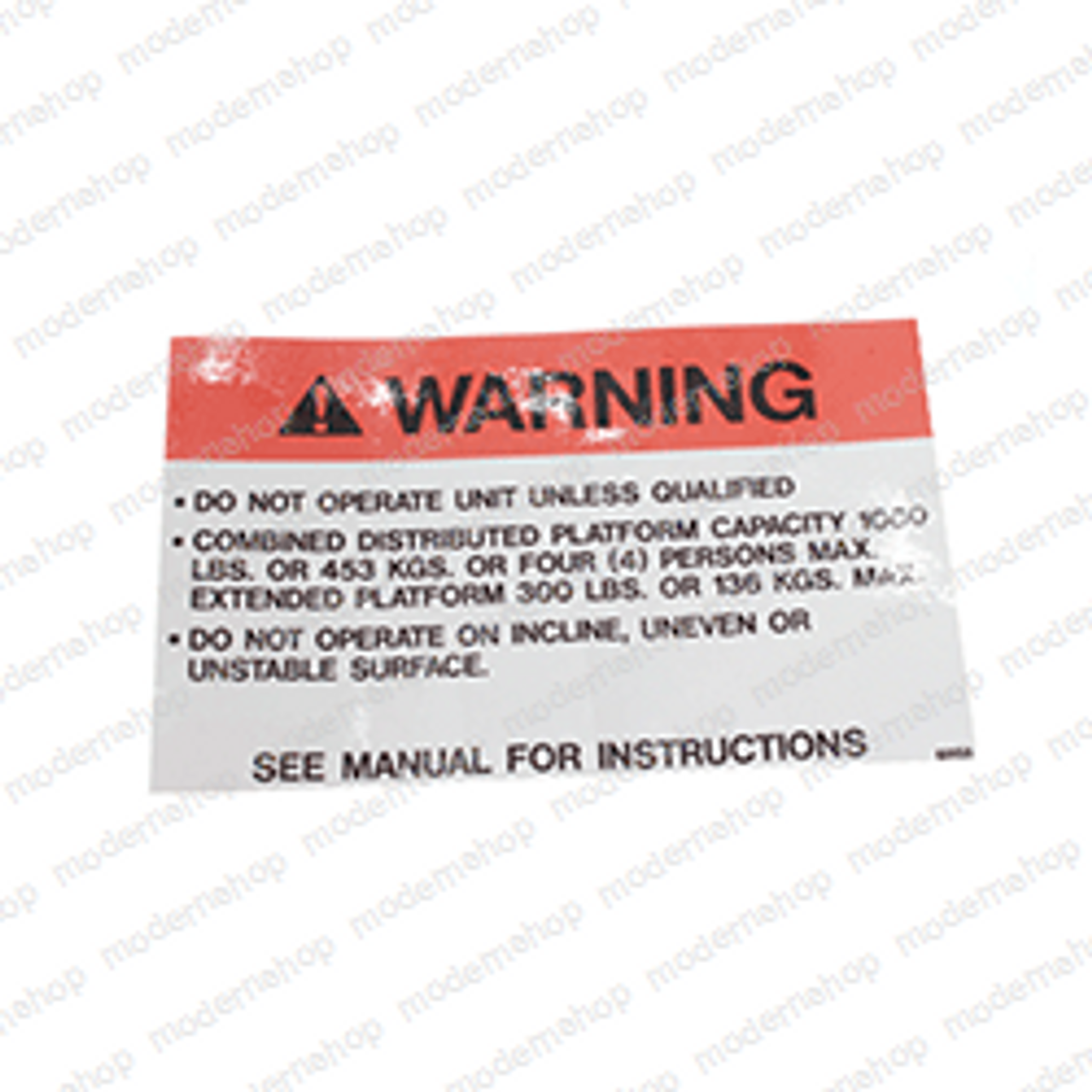 6050: Aftermarket Mec (Mayville Eng) Decal - Operators 1000-300#