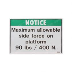 65309: Aftermarket Genie Decal Notice Side Force Ansi