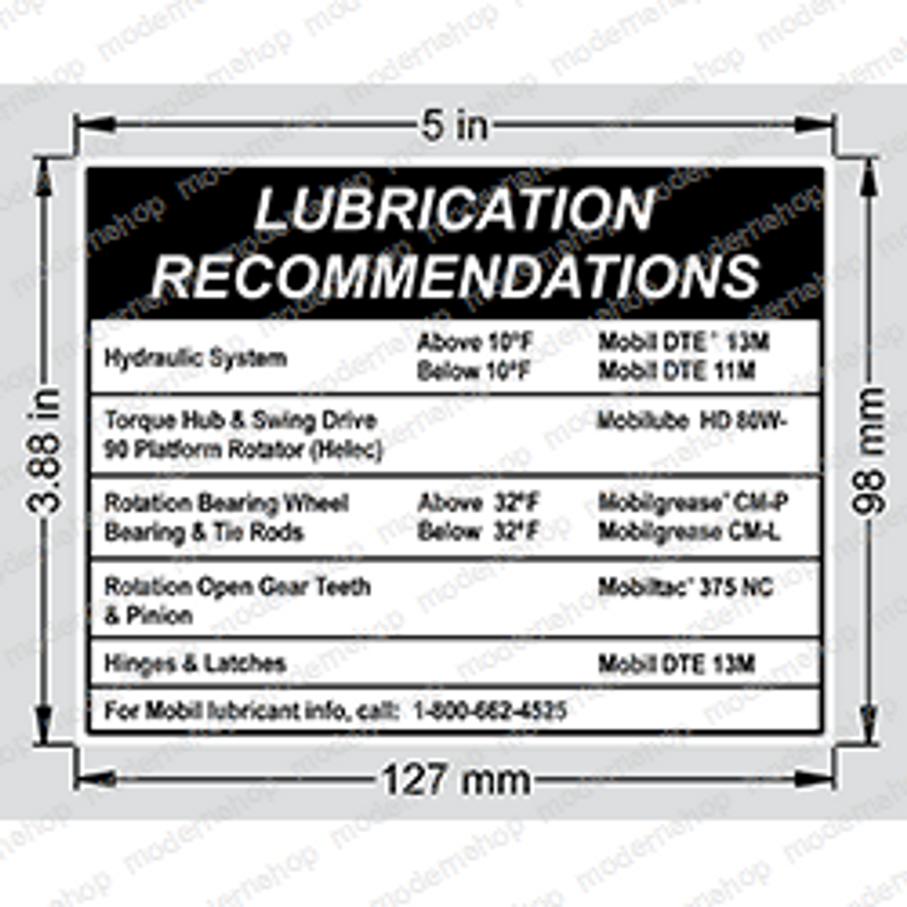 7030003: Snorkel DECAL - LUBRICATION