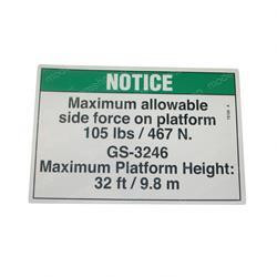72120: Aftermarket Genie Decal Notice Side Frc 3246ANSI