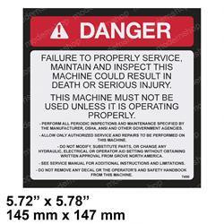 7376007490: Aftermarket Grove / Manlift Decal - Prop Maint English