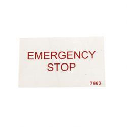 7663: Aftermarket MEC (Mayville Eng) Decal - E-stop Up Control Handy