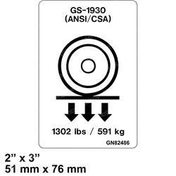 82486: Aftermarket Genie Decal - Floor Load 1930