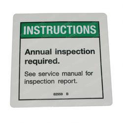 82559: Aftermarket Genie Decal - Notice Annual Insp Req