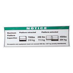 82727: Aftermarket Genie Decal - Max Load 700LBS