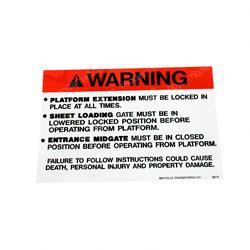 8673: Aftermarket MEC (Mayville Eng) Decal - Lock Warning