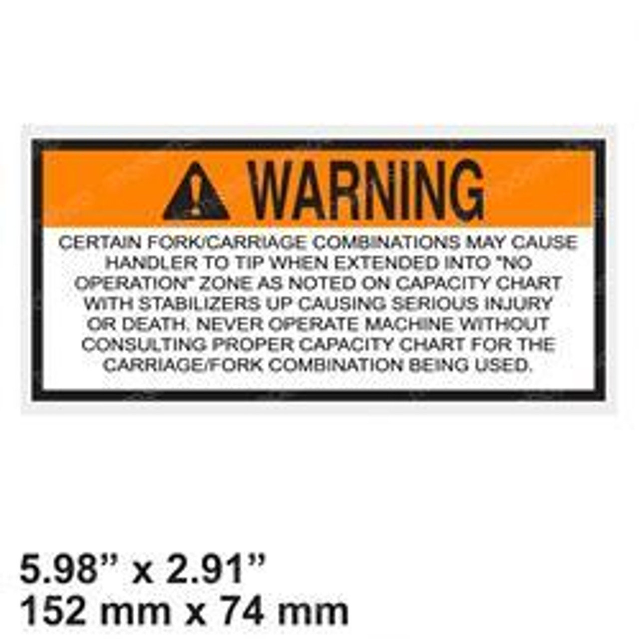 91163212: Aftermarket Gradall Decal - Warning 91163212: Aftermarket Gradall Decal - Warning