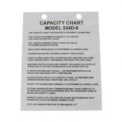 91343005: Aftermarket Gradall Decal - Load Chart