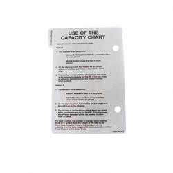 91513207: Aftermarket JLG Decal Capacity Load Chart