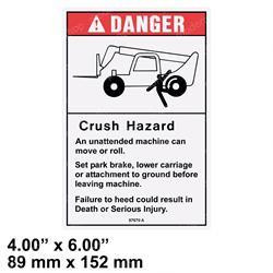 97670: Aftermarket Genie Decal Danger Crush Hazard