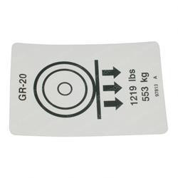 97813: Aftermarket Genie Decal - Wheel Load GR20