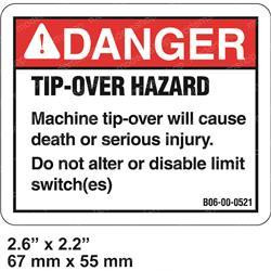 B06-00-0521: Aftermarket Haulotte Decal - Tip Over Hazard