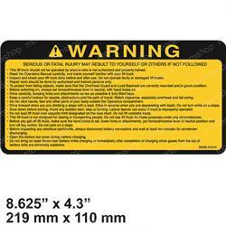 220024318: Aftermarket Yale Decal - Warning