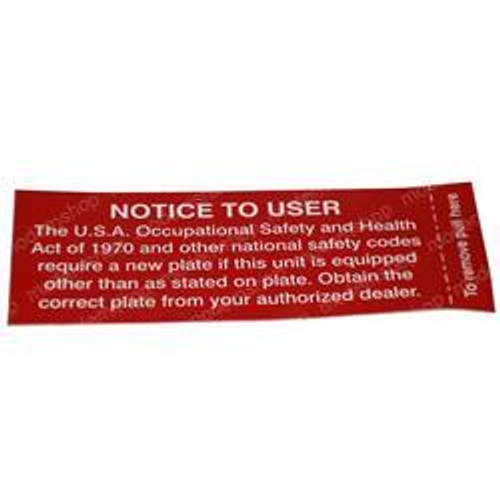 504231265: Aftermarket Yale Forklift Label-Nameplate Tag 504231265: Aftermarket Yale Forklift Label-Nameplate Tag