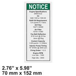 43614: Aftermarket Genie Decal Notice Kubota Die.Specs