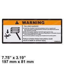 1705014: Aftermarket Gradall Decal Warning Falling Haz