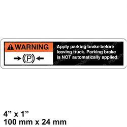 1316477: Aftermarket Hyster Decal - Parking Brake