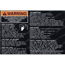 1336605: Aftermarket Hyster Decal - Operating Instructions