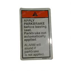 2074210: Aftermarket Hyster Label Park Brak
