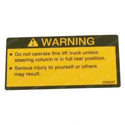 2383237: Aftermarket Clark Decal - Warning