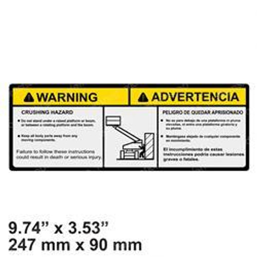 1703941: Aftermarket Gradall Decal Warning Crushing (Dom2)