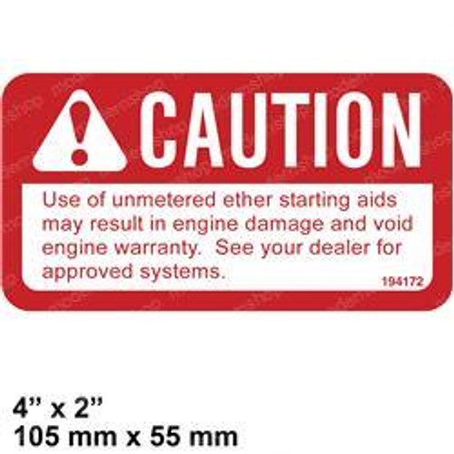 194172: Aftermarket Hyster Forklift Decal - Caution