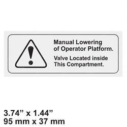 2043426: Aftermarket Hyster Decal - Emergency Lowering