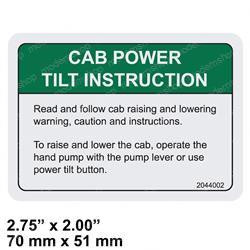 2044002: Aftermarket Hyster Label Power Til