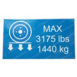 91946: Aftermarket MEC (Mayville Eng) Decal - Wheel Load 1440KG