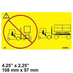102894: Aftermarket Skyjack Decal - Caution Fork