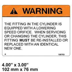 106703: Aftermarket Skyjack Decal - Orifice