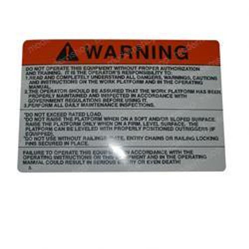 106704: Aftermarket Skyjack Decal - Warning 106704: Aftermarket Skyjack Decal - Warning
