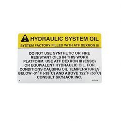114378: Aftermarket Skyjack Decal - Hyd. Oil