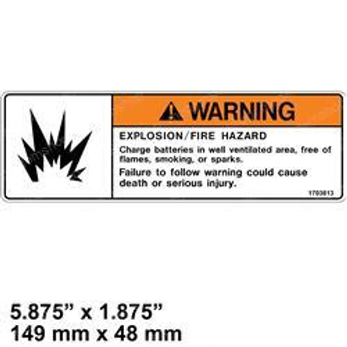 1703813: Aftermarket Jlg Decal - Warning Batt 1703813: Aftermarket Jlg Decal - Warning Batt