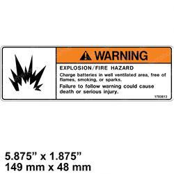 1703813: Aftermarket JLG Decal - Warning Batt