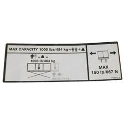 1705640: Aftermarket JLG Decal Capacity 1000LB - 454KG