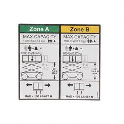 1705641: Aftermarket JLG Decal - Capacity 1000LB - 454K