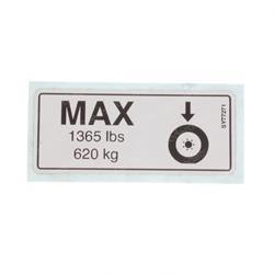 1705647: Aftermarket Jlg Decal - Tire Load(1365Lb/620Kg)