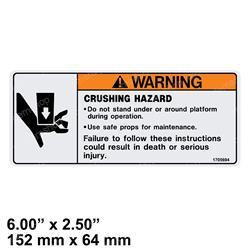 1705694: Aftermarket JLG Decal - Crushing