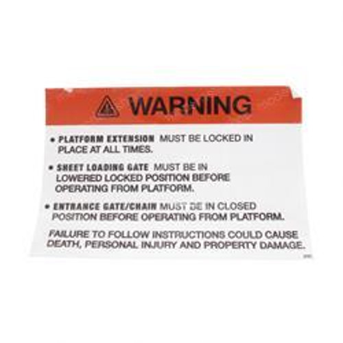 2588767: Aftermarket Mec (Mayville Eng) Decal - Lock Warning 2033Es