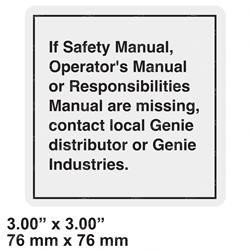 28176: Aftermarket Genie Decal - Notice Manual Not Here