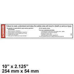 72853: Aftermarket Genie Decal - Danger Improper Use Haz