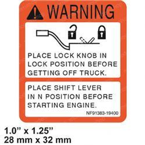 9138319400: Aftermarket Caterpillar/Towmotor Forklift Decal - Warning