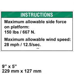 97887: Aftermarket Genie Decal - Instr Max Side Frc Ansi
