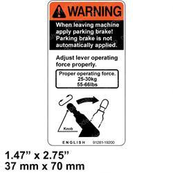 97E8100600: Aftermarket Mitsubishi Decal - Warning