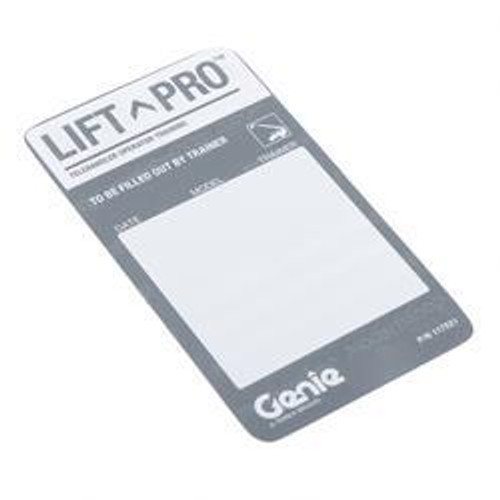 117521: Aftermarket Genie Card Telehandler Operator